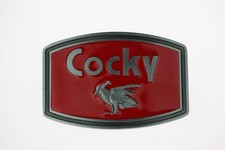 Cocky Pewter Finish Metal Belt Buckle