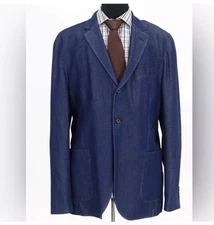 Thomas Dean Men's Cobalt Blue/ Denim Sports Coat/Blazer Size XL Brand new