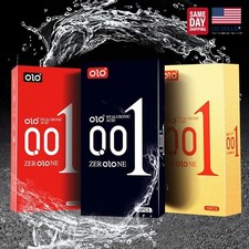 OLO 001 Ultra Thin 0.01mm Natural Latex Condoms 10pc Hyaluronic Acid US Seller