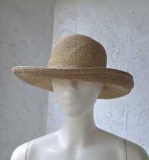 ERIC JAVITS Tan Sun Hat Straw Packable Travel...