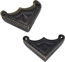 12 Metal Box Corner Protectors - Decorative Edge Covers with Screws, Bronze Tone