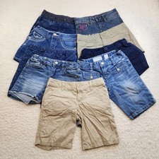 9pc LOT Casual Shorts Girls 7 Khaki Denim Blue Jean Chino Summer School