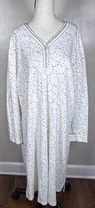 Karen Neuburger Long Sleeve Cottagecore Floral Thermal Knit Lounge Nightgown XL