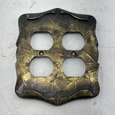 VTG. Amerock Heavy Brass Switch Plates Outlet Cover Oil Ribbed Bronze