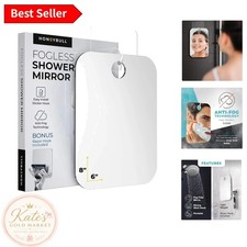 Durable Fogless Shower Mirror 6x8in with Razor Holder Travel-Friendly Design