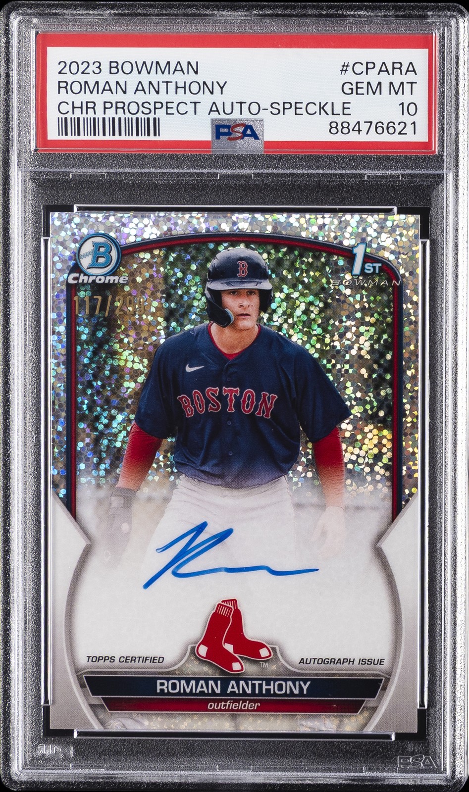 2023 BOWMAN CHROME PRSPCT AUTOS #CPARA ROMAN ANTHONY 117/299 PSA 10 AUTO