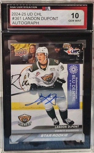 24-25 Upper Deck CHL Landon Dupont Star Rookie Autographed ??? KSA 10 GM