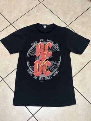 AC/DC Have You Shook Me All Night Long T-Shirt XS Black Lightning Bolt Band Tee