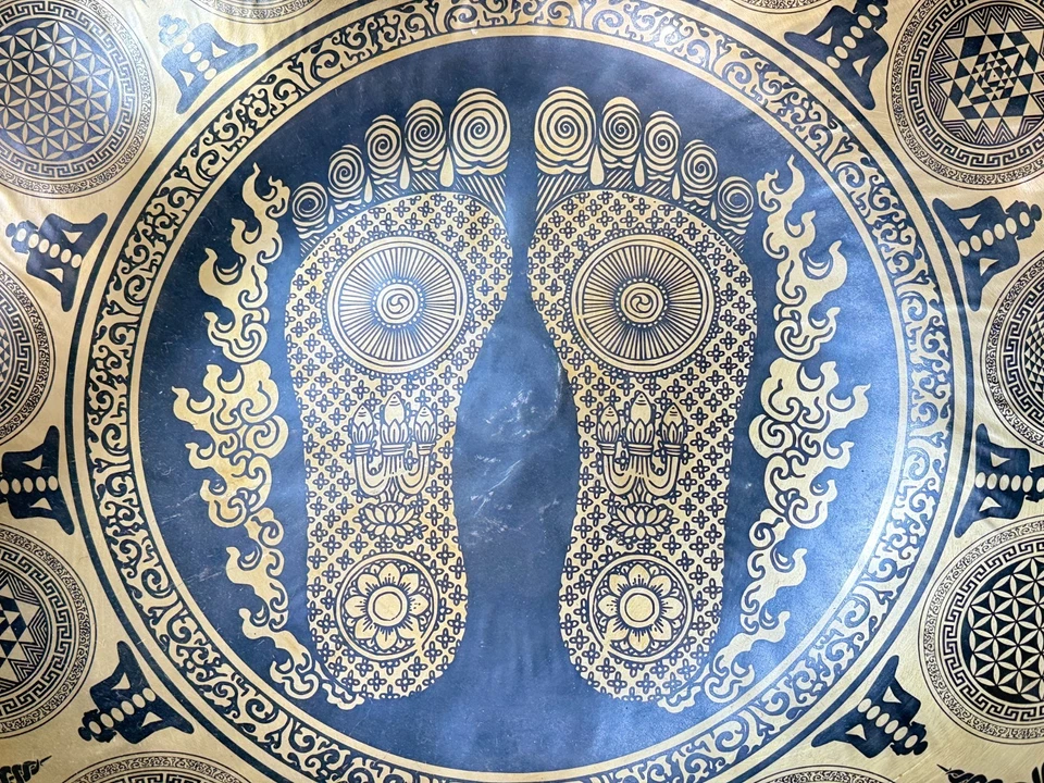 14-дюймовая большая тибетская поющая чаша для лечения стоячих ног со звуком - Изображение 4 из 4