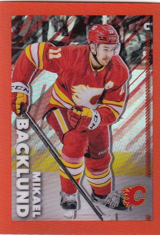 2022-23 Topps Chrome NHL ORANGE REFRACTOR  Sticker #85 MIKAEL BACKLUND /25 MADE