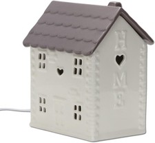 Ceramic House Table Lamp Modern Home Lighting Ornament Bedside Light Grey Brown