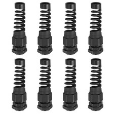 8 Pcs PG13.5 Flex Spiral Strain Relief Cable Gland, 6-12mm Wire Hole, Black 12.33 per metre