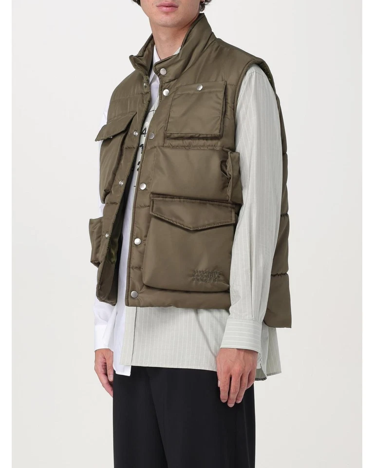 Chaleco acolchado multibolsillo Mm6 Maison Margiela para hombre traje de caqui chalecos Foto 4 de 4