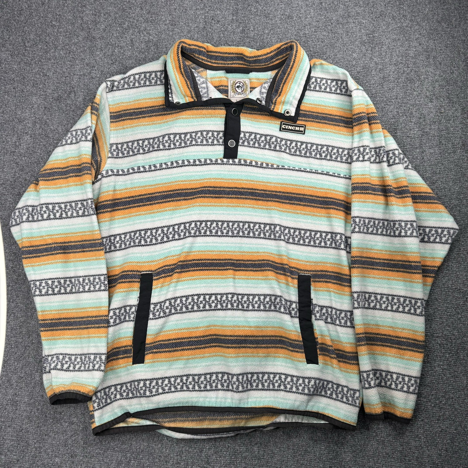 Cinch Jacket Mens S Sweater Geometric Aztec Fleece Pullover Outdoor Western