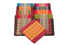 Thai Sitzkissen 37x37x5 cm | Bodenkissen Meditation Yoga | Kapok Stil