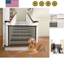 Baby Gate for Stairs - Dog Gate Indoor Mesh Pet Gates for Doorways Brown, 30"...