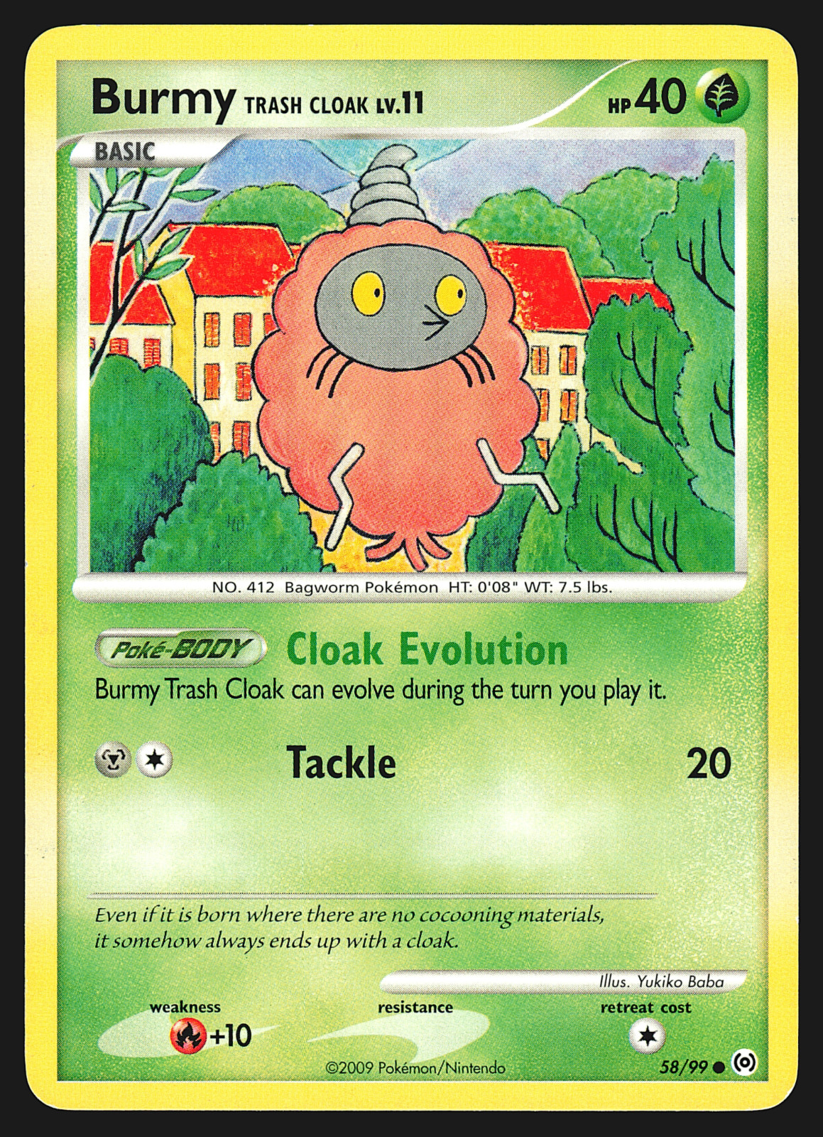 Burmy 58/99 Platinum Arceus Pokemon Card MP
