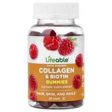 Collagen  Biotin Gummies, Raspberry, 60 Gummies