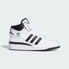 Adidas Forum Mid FY7939 Sneaker Mens White Black Leather Lace-Up Lifestyle Shoes