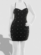 Crystal Doll Juniors' Black Sequin Embellished Bodycon Dress Size S