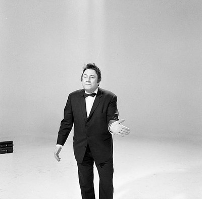 Raymond Devos in a sketch on the set The Jean Christophe Averty's - Old Photo