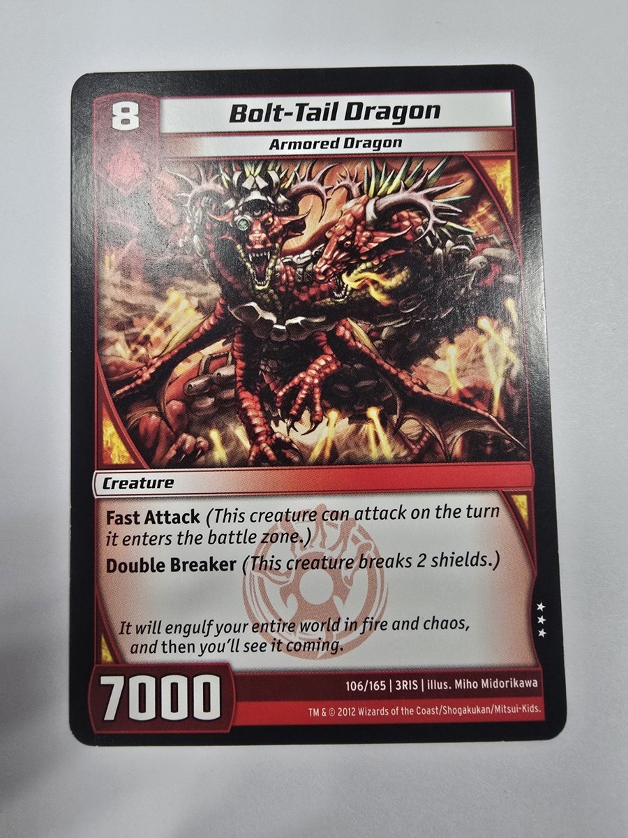 Kaijudo X1 BOLT-TAIL DRAGON Rare #106/165 3RIS Rise of the DUEL
