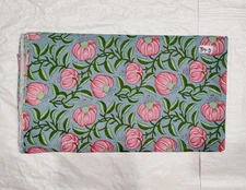 Indian Handmade Gray Pumpkin Print Dressmaking, Sewing Running Fabric 3 Yard US