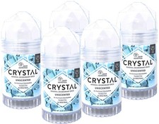 CRYSTAL Unscented Mineral Deodorant Stick, 4.25 oz - 5 Pack