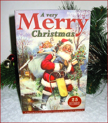 Vintage Style Santa Clause Wooden Storage Stash Box - Faux Christmas Wood ~ 8''