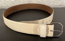 Vintage 70s EDDIE QUINN White Wide Disco Mod Leather Cashmere Suede Belt Sz 36