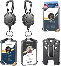 Badge Holder Retractable Clip Heavy Duty Carabiner Badge Reel Keychain with Id C