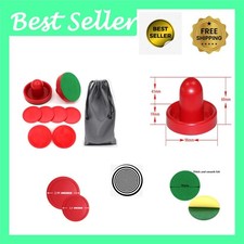 Ergonomic Air Hockey Set: 2 Strikers  6 Pucks for Kids  Adults, Game Ready 