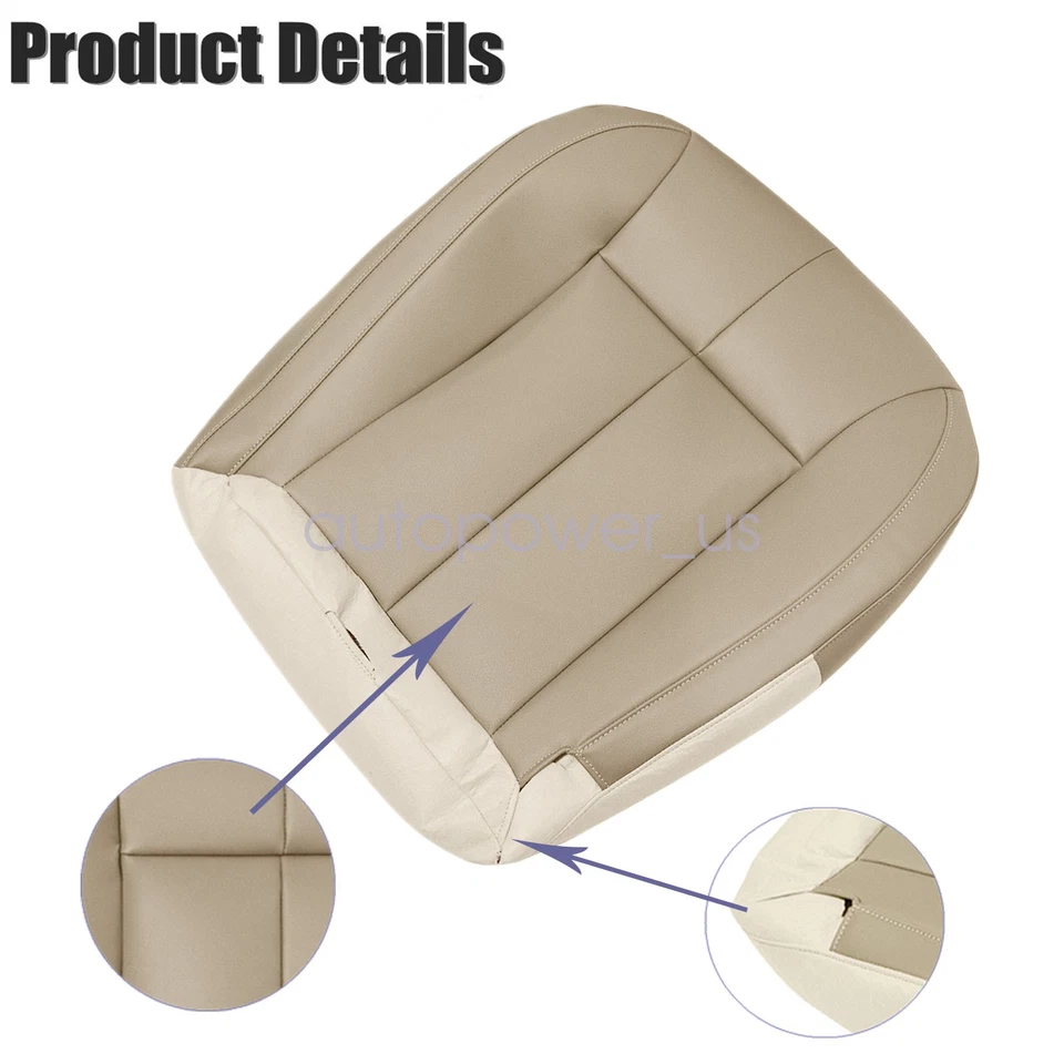 For 1999-2004 Jeep Grand Cherokee Limited Driver Bottom Leather Seat Cover Tan - Image 3 of 4