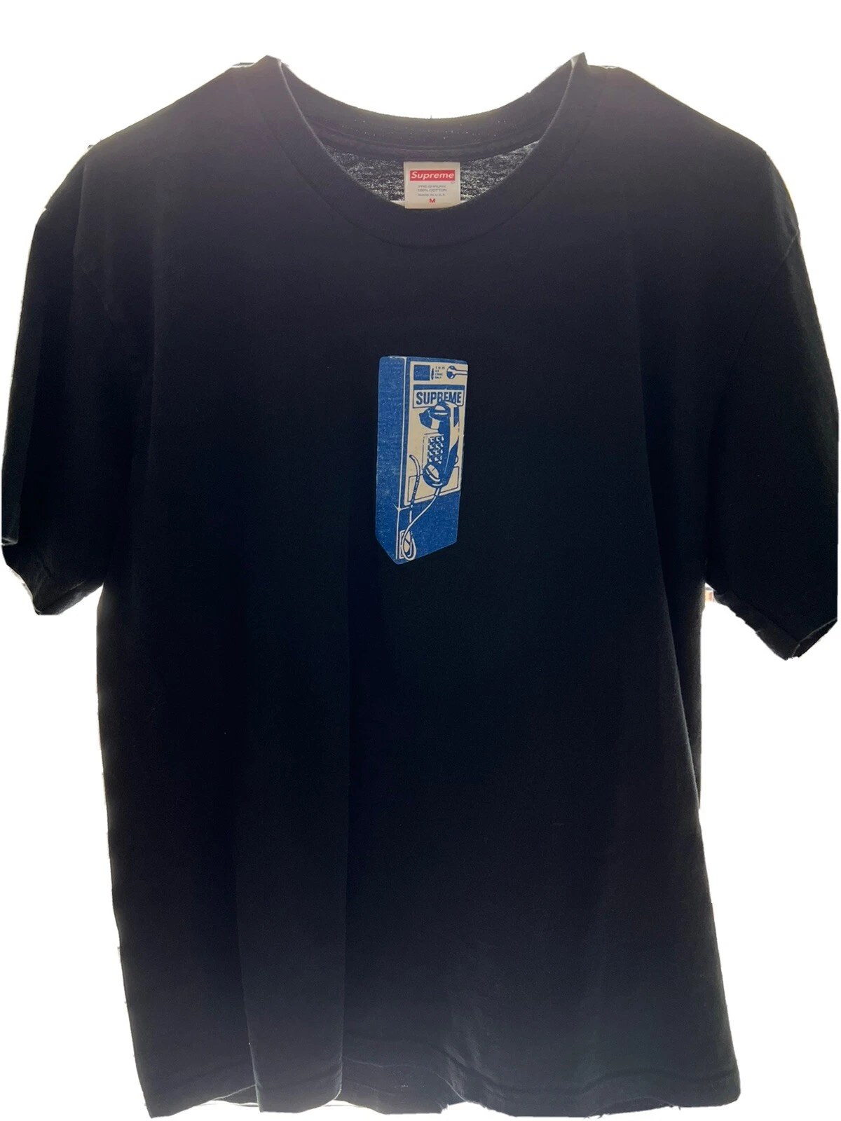 T shirt Supreme Payphone noir FW18 taille moyenne