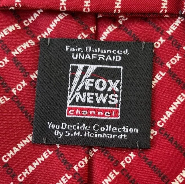 Corbata para hombre Fox News Channel sin zona giratoria 100 % seda roja EE. UU. The Chairman Foto 4 de 4