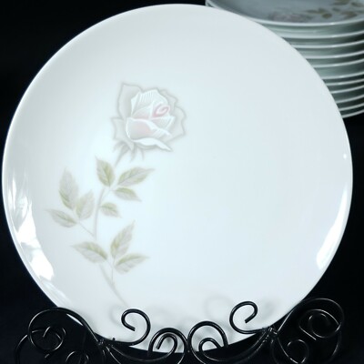 Noritake Edenrose 6 3/8'' Bread & Butter Plate Vintage White with Gray/Pink Roses