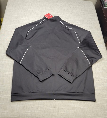 PUMA Unity Tracksuit Jacket & Pants Set Large Mens Black White Logo Full Zip - Picture 8 of 17