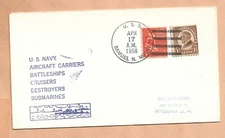 U.S.S. SAMUEL N. MOORE APR 17,1956   NAVAL COVER