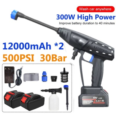 #ad #ad 4000PSI Wireless High Pressure Car Washer Portable Car Wash Cleaner Water Gun $73.80