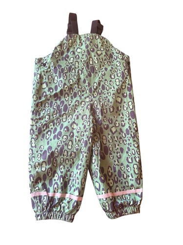 Mini Rodini Kids Leopard-Print Waterproof Jacket & Overalls Set US 12-18M Green - Picture 6 of 7