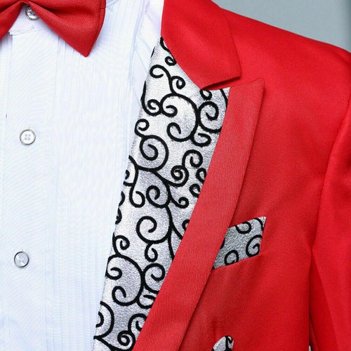 Traje de hombre 2 piezas Smoking Frack chaqueta pantalones cena bola boda - Imagen 12 de 18