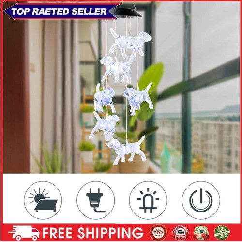 LED Solar Wind Color Changing Dog Hanging Decor for Yard Garden eBay