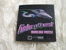 new on card galaxy quest emblem logo patch loot crate quantum mechanix 2015 iss