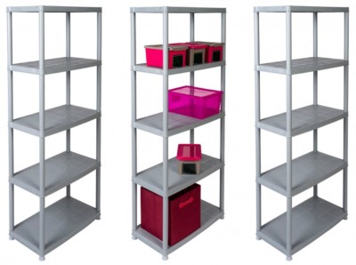 3 x Kunststoffregal Haushaltsregal Kellerregal Regal Steckregal 71x38x170 Grau