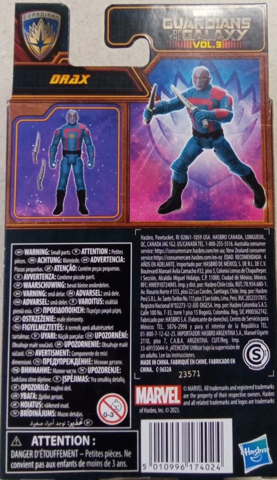 Marvel Guardians of the Galaxy Vol 3 Epic Hero Series 1 Drax Classic 4” 2023 - Imagem 3 de 3