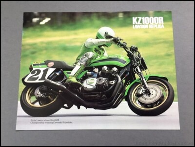 1982 1983 Kawasaki KZ1000R Lawson Motorcycle Bike Vintage Sales Brochure Folder