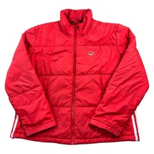 Adidas Originals Puffer Jacket Lifestyle Short Outdoor Red Womens Large Uk16