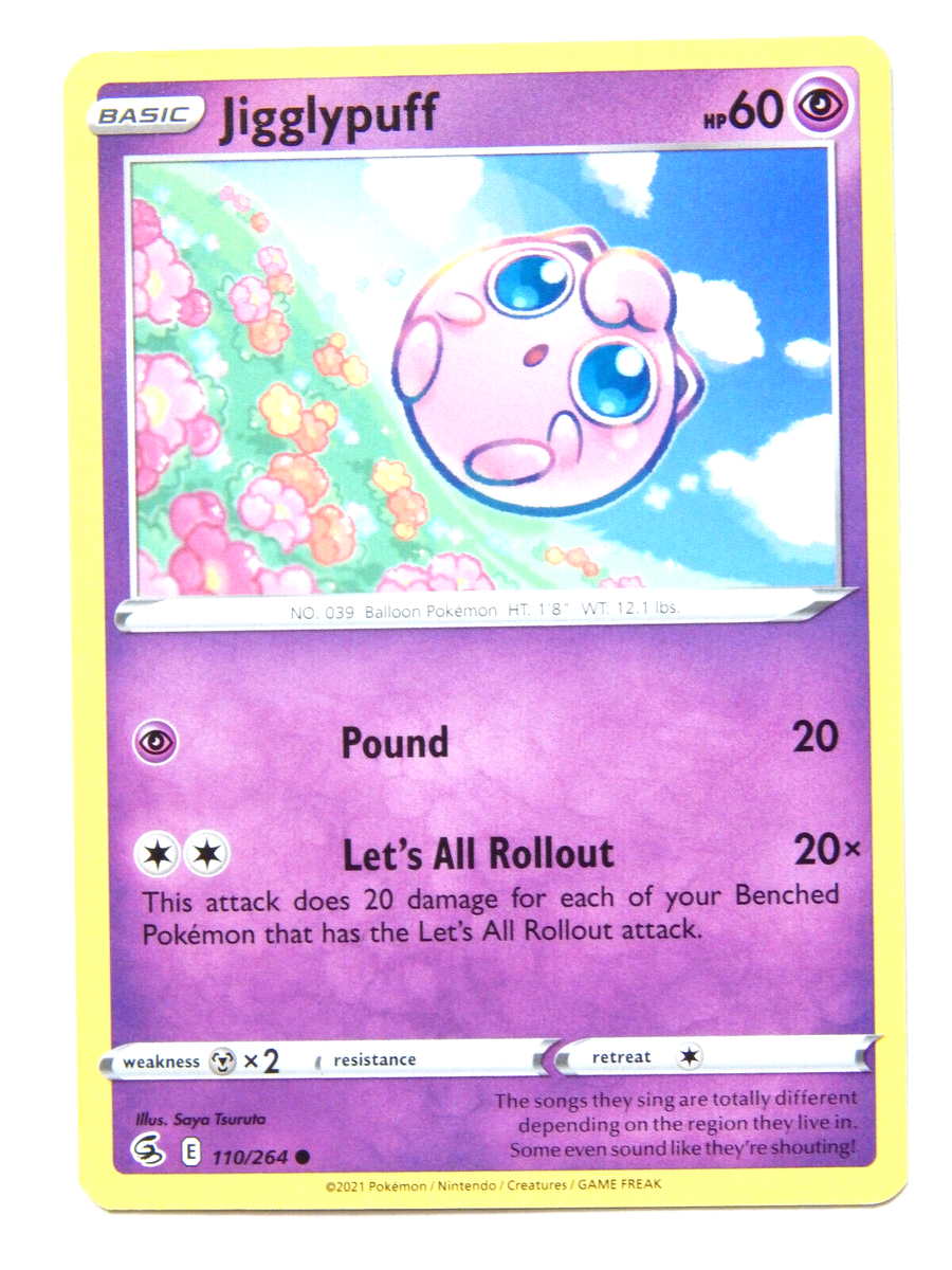 Jigglypuff 110/264 (NM, Pokemon Card, Fusion Strike, 2021 Jigglypuff 110/264 (NM, Pokemon Card, Fusion Strike, 2021