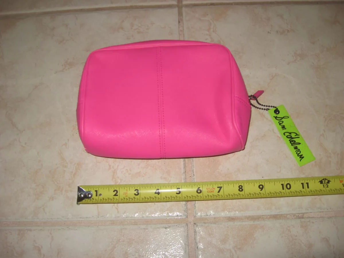 NEW Sam Edelman Brand New makeup Case Clutch Zip Pouch Candy Pink