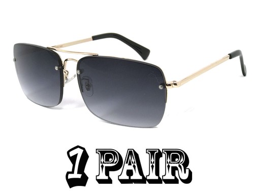 Retro Large Semi Rimless (NOT BIFOCAL) Full Lens Reading Sunglasses Sun Readers - Picture 10 of 19